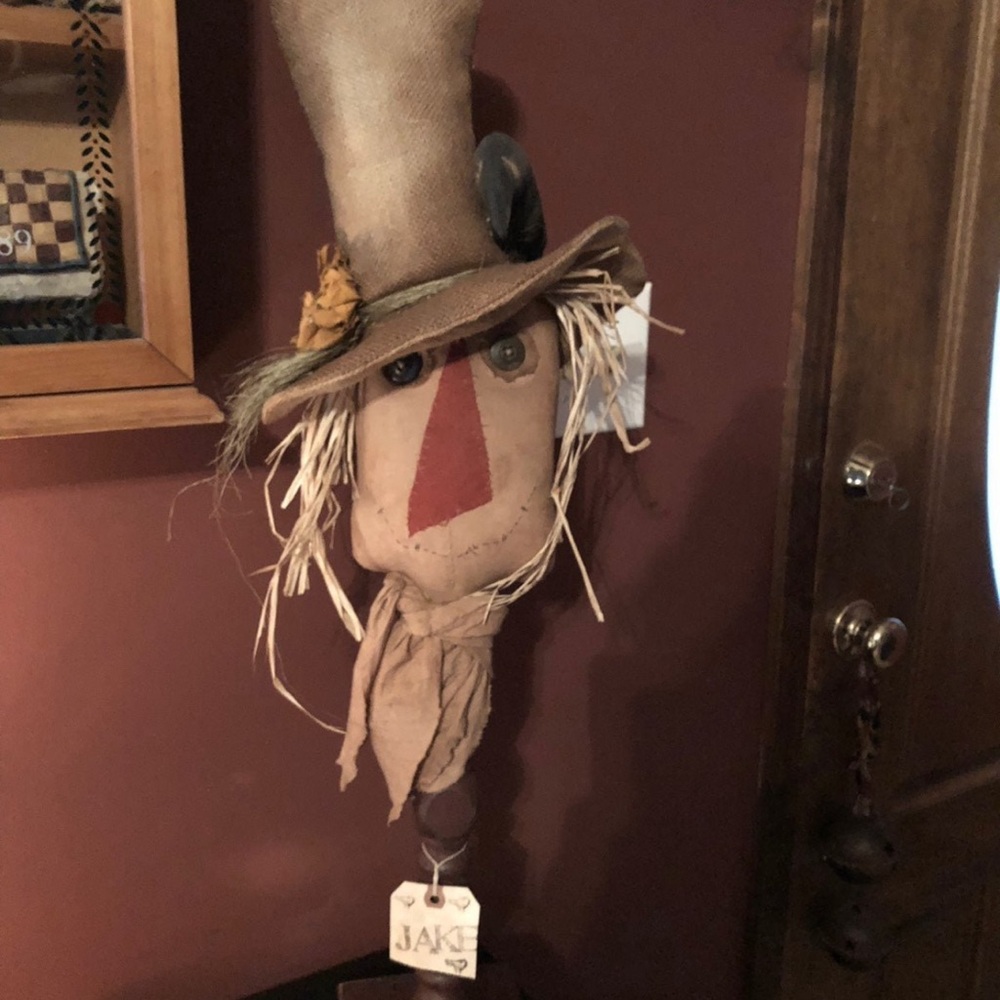 Primitive Scarecrow Head Decor Hand Made
